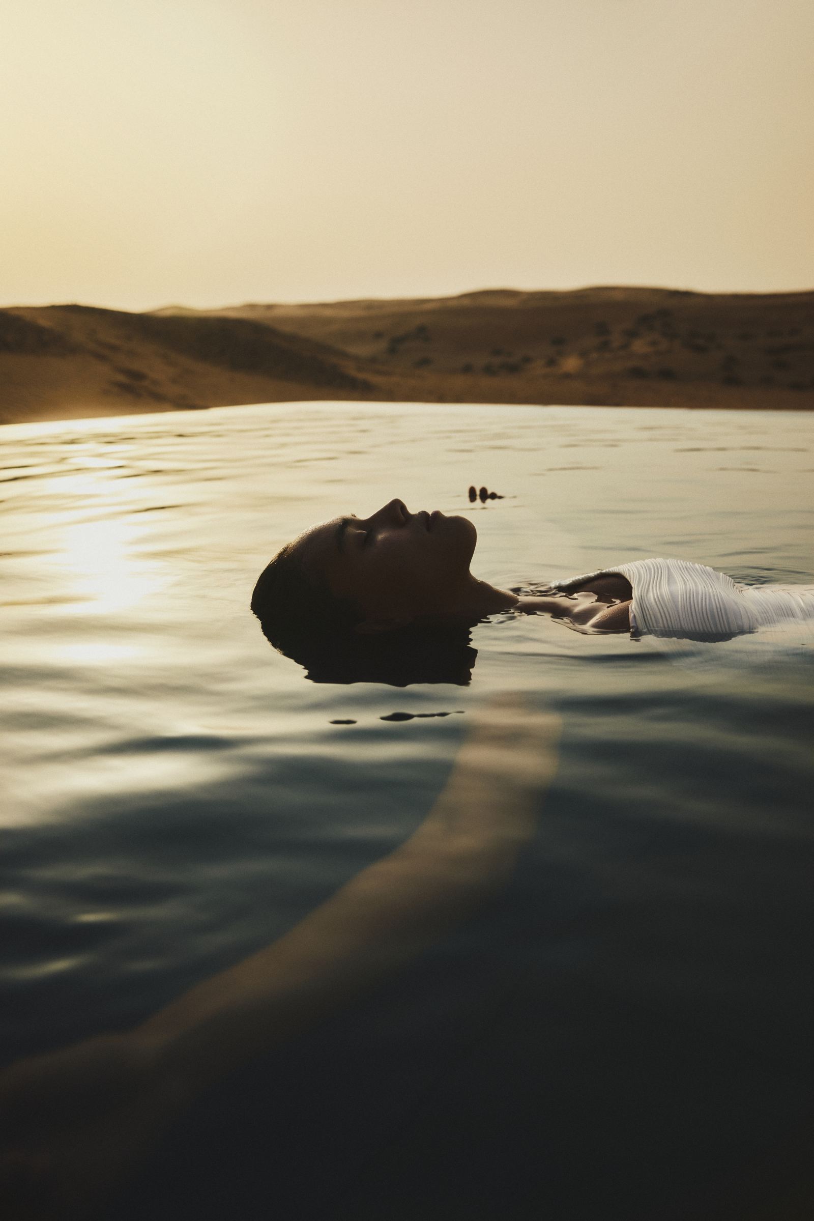 Floating in a private pool